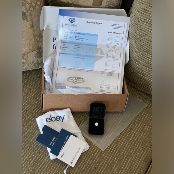 ❌SOLD❌ 3 Carat Laboratory Grown Diamond Engagement Ring 14K WG Appraisal - Picture 1 of 8